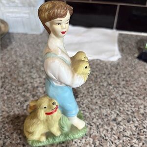 Vintage Figurine with Puppies